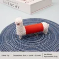 Cute white and red retractable tube alpaca decompression toy made of soft silicone - Alpaca