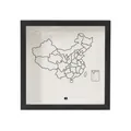 Schwarzer Holz-Schattenkasten mit China-Kartenkontur für die Reise-Ticketaufbewahrung - China Kartenmuster (Reise Durch China) / Klein-15x15cm (3cm Hohl) / Schwarz