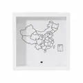 Minimalist white wooden shadow box frame with China map for ticket and coin storage collection - China Map Pattern (Travel Across China) / Small-15x15cm (3cm Depth) / White