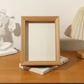 Cadre de boîte d'ombre en bois 2cm avec verre pour affichage 3D - Style Biseauté / A4 (21x29,7cm) Sur Table / Couleur bois naturel