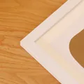 Detalle de la esquina del marco de madera blanco de alta calidad con paspartú elegante - 7 Pulgadas (12.7 * 17.8 cm) Sobremesa y Pared / Blanco