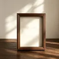 Cadre à spécimen vertical en bois de noyer de 2cm de profondeur avec ombre solaire - Style Forme en Arc / A4 (21x29,7cm) Sur Table / Noyer