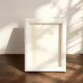 Elegant white wooden specimen shadow box frame with high-quality real glass for display - Arc Shape Style / Square 4 Inch (10.1x10.1cm) Tabletop / White