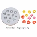 Silicone mold for DIY cereal loop donut shaped candles and resin with dimensions - Heart Circle Shape