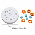 Silicone mold for DIY cereal ring donut crafts with multiple cavity sizes and weight details - Donut