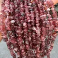 Perles de pierre concassée en cristal de fraise rouge naturel pour la création de bijoux - 5-8mm (80cm) / Rose