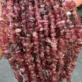 Natural irregular red strawberry crystal crushed stone beads for DIY jewelry making - 5-8mm (80cm) / Pink