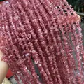 Perles de quartz fraise rose irrégulières naturelles pour la création de bijoux - Grade A / 3-5mm (80cm) / Rose chair