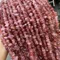 Natural red strawberry quartz irregular chip beads with pre-drilled holes for DIY jewelry - Grade 3A / 5-8mm (80cm) / Premium Pink
