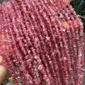 Natural red strawberry quartz irregular chips with pre-drilled holes for DIY jewelry - Enhanced Color / 3-5mm (80cm) / Red Brown