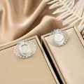 Modern irregular spiral silver stainless steel stud earrings in high-end minimalist design - Silver Spiral Vortex Style (E1322-B) / 1 Pair Pack / Steel