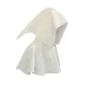 Capa con capucha medieval blanca para cosplay de Halloween, variante de disfraz de parca. - Talla única / Tops / Blanco