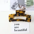 Große Haarklammer aus Acetat mit Schildpatt-Muster und Leopard-Print für Damen - Kaffee Schildpatt