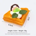 Realistic PU artificial waffle dessert model with fruit toppings for display - Triangle Waffle Kiwi (QHR-05987)