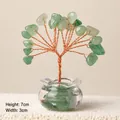 Mini green aventurine crystal money tree with copper wire for home office decor - Green Aventurine