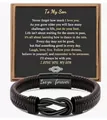 Bracciale in pelle intrecciata da uomo con nodo infinito e cartolina regalo 'A mio figlio' - Regalo per Figlio 2 Stile (To My Son2)