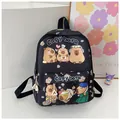 Niedlicher Kinderrucksack mit Capybara-Print und großem Fassungsvermögen für die Schule - Schwarz / Einheitsgröße