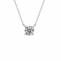Premium S925 silver moissanite pendant necklace featuring a brilliant four-prong set round stone - Pendant Necklace Only (Without Gift Box) / 1 Carat / 6.5mm