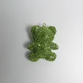 Sparkling green rhinestone-encrusted bear charm for luxury DIY keychain accessories - Zircon Bear / Green