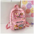 Süßer rosa Kindergartenrucksack mit niedlichem Capybara-Cartoon-Print für kleine Mädchen - Rosa / Einheitsgröße