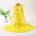 Bright yellow long chiffon scarf for women with elegant translucent texture and feel - Bright Yellow Style (100#) / 50x150cm