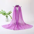 Elegant purple chiffon long scarf with classic polka dot pattern for women's fashion - Purple Polka Dot Style (64#) / 50x150cm / Deep purple