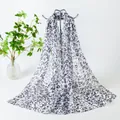 Elegant grey leopard print chiffon long scarf for women, lightweight spring shawl accessory - Grey Black Leopard Print Style (82#) / 50x150cm