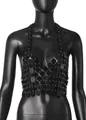 Sexy black acrylic disc sequin halter top vest for clubwear party style. - One Size / Tops / Black