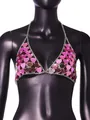 Sexy pink acrylic heart sequin halter top with silver chain straps for summer party - One Size / Tops / Rose Red