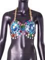 Sexy colorful acrylic disc body chain accessory for music festivals and nightclub parties - One Size / Colorful