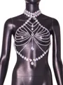 Chaîne de corps sexy multicouche en argent avec strass en acrylique étincelants pour femme - Chaîne de corps / Argent AB