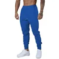 Detalle de los pantalones de chándal azules ajustados para hombre para fitness y gimnasio - S / Bottoms / Azul
