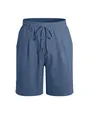 Short en lin ample pour homme avec cordon de serrage en bleu pour l'été décontracté - S / Bas / Bleu marine