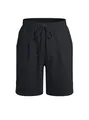 Short en lin pour homme avec cordon de serrage noir pour un look décontracté - S / Bas / Noir