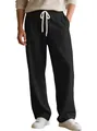 Pantaloni casual neri da uomo con coulisse, vestibilità ampia e trama a rombi strutturata. - Taglia S / Pantaloni e gonne / Nero