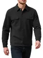 Classic men's black waffle knit casual jacket with single-breasted front pockets - S / Tops / Black