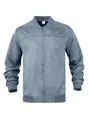 Professionelle Detailaufnahme einer blaugrauen Herren-Wildlederimitat-Bomberjacke. - S / Oberteile / Aqua
