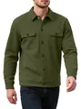 Men's olive green waffle knit casual jacket with single-breasted buttons - S / Tops / Army Green