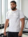 Atmungsaktives Sport-T-Shirt für Herren mit geometrischen Mustern im Fitnessstudio. - S / Oberteile / Weiß