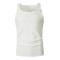 Classic white ribbed sleeveless tank top for men in knit fabric - S / Tops / White