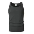 Men's professional dark grey ribbed knit tank top for gym training and running - S / Tops / Dark Gray