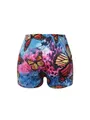 Vibrant butterfly print tie-dye yoga shorts featuring a high-waisted tight athletic fit - S / Bottoms / Tie Dye Butterfly Print