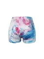 Vue détaillée montrant le dos du short de yoga pour femme avec imprimé marbré - S / Bas / Marbre Rose et Bleu Tie-Dye
