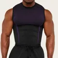 Men's compression fitness tank top in black and purple quick-dry breathable fabric - Black and Purple