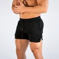 Men's quick-dry black athletic shorts with 3-inch inseam for running and fitness - M / Bottoms / Black