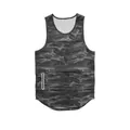 Herren Camouflage Schnelltrocknendes Fitness-Tanktop mit funktionaler Seitentasche - M / Oberteile / Camo Blau