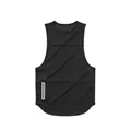Schwarzes schnelltrocknendes Fitness-Tanktop für Herren mit seitlicher Reißverschlusstasche - M / Oberteile / Schwarz