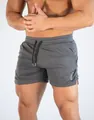Graue Herren-Mesh-Sportshorts, schnelltrocknend für Fitness und Marathontraining - M / Unterteile / Mittelgrau
