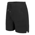 Schwarze Herren-Sportshorts, schnelltrocknend, mit Reißverschlusstasche und Kordelzug - M / Unterteile / Schwarz