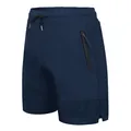 Dunkelblaue schnelltrocknende Herren Sportshorts mit Kordelzug und Reißverschlusstasche - M / Unterteile / Marineblau